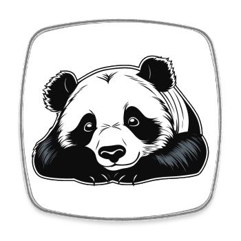 Panda Illustration - Magnet carré - blanc - Devant