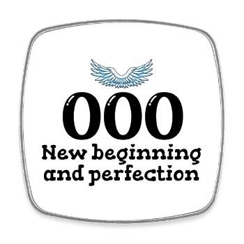 Number of Angel 000 Numerology - Square fridge magnet - white - Front