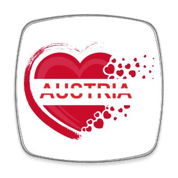 Autriche Amour - Magnet carré - blanc - Devant