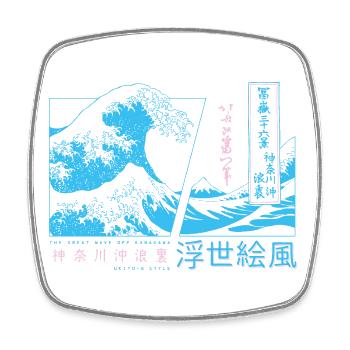 the big wave off Kanagawa, Japan - Square fridge magnet - white - Front