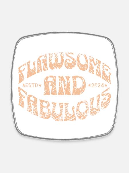flawsome and fabulous in gelb - Square fridge magnet - white