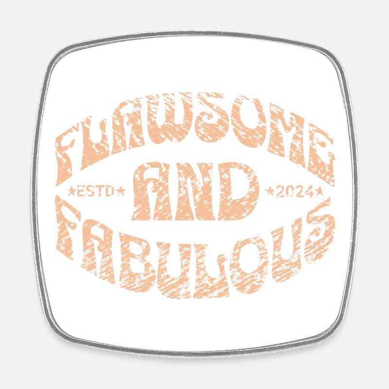 flawsome and fabulous in gelb - Square fridge magnet - white