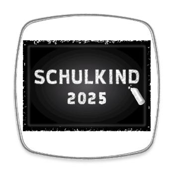 Schulkind 2025 erste Klasse Schulanfänger - Viereckiger Kühlschrankmagnet - Weiß - Vorne