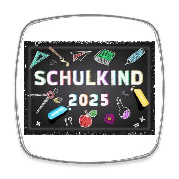 Schulkind 2025 Erstklässler - Viereckiger Kühlschrankmagnet - Weiß - Vorne