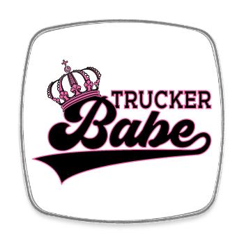 TRUCKER BABE - Viereckiger Kühlschrankmagnet - Weiß - Vorne