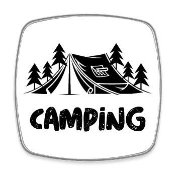 Tentes de camping Nature Sauvage - Magnet carré - blanc - Devant