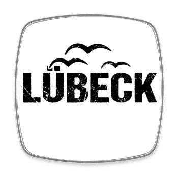 Lübeck Möwen Hansestadt - Viereckiger Kühlschrankmagnet - Weiß - Vorne