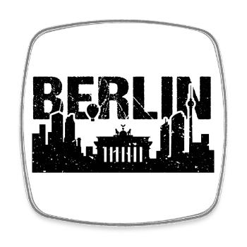 Berlin Skyline Vintage Hauptstadt Berlin - Viereckiger Kühlschrankmagnet - Weiß - Vorne