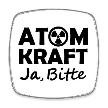 Nuclear Power, Yes Please, Yes to Nuclear Energy - Square fridge magnet - white - Front