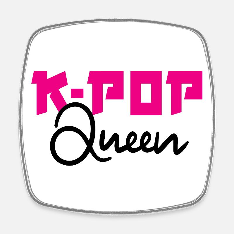K-Pop Queen Korean Pop Music - Square fridge magnet - white