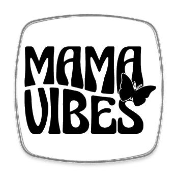 Mama Vibes with butterfly - Square fridge magnet - white - Front
