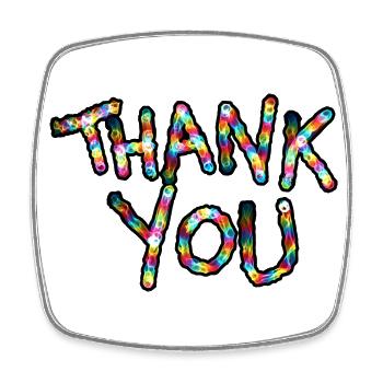 Thank You - Danke dir - Viereckiger Kühlschrankmagnet - Weiß - Vorne