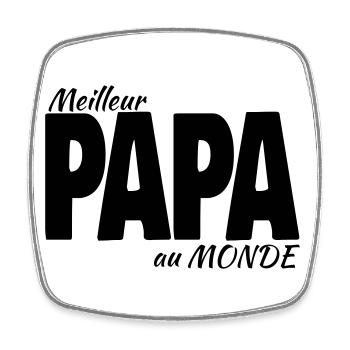 Meilleur PAPA au Monde fête des pères homme Noël - Magnet carré - blanc - Devant