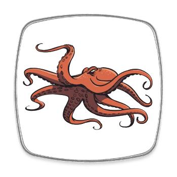 I like octopus - eight tentacles - squid - Square fridge magnet - white - Front