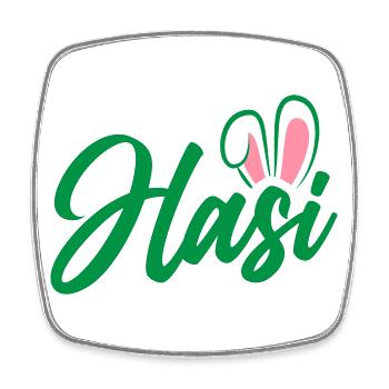 Hasi - süße Häschenohren | Farben änderbar - Viereckiger Kühlschrankmagnet - Weiß - Vorne