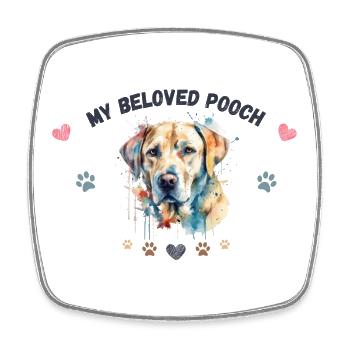 Mein G1 BLK Love Pooch - Viereckiger Kühlschrankmagnet - Weiß - Vorne