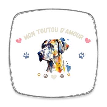 Mon toutou d'amour GR2 WE - Magnet carré - blanc - Devant