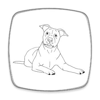 American Staffordshire Terrier - Viereckiger Kühlschrankmagnet - Weiß - Vorne