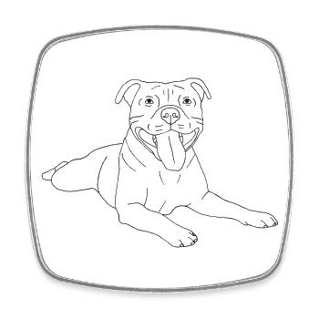 American Staffordshire Terrier - Viereckiger Kühlschrankmagnet - Weiß - Vorne