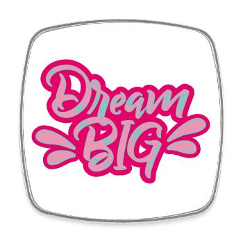 Dream Big - Square fridge magnet - white - Front