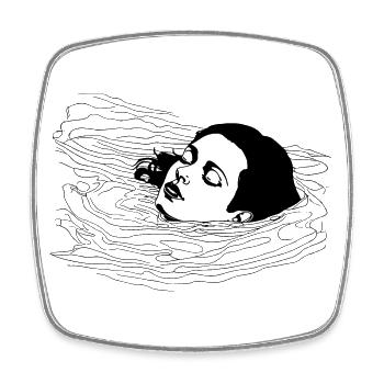 Woman in Water - Viereckiger Kühlschrankmagnet - Weiß - Vorne