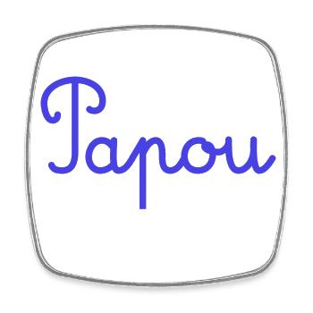 PAPOU. PAPA. FÊTE DES PÈRES. BONNE FÊTE PAPA - Magnet carré - blanc - Devant