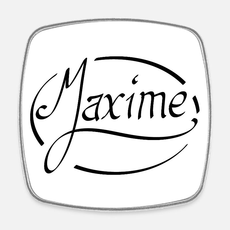 Maxime - Magnet carré - blanc