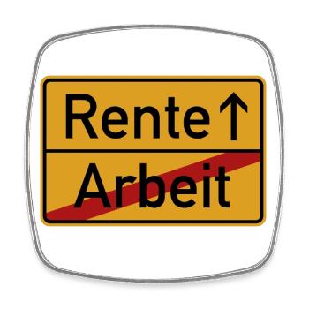 Rente - Rentner Ruhestand Pension - Viereckiger Kühlschrankmagnet - Weiß - Vorne