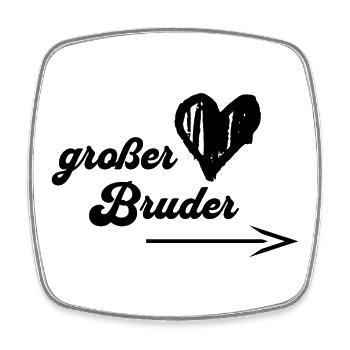 großer Bruder mit Pfeil zur Seite - Viereckiger Kühlschrankmagnet - Weiß - Vorne