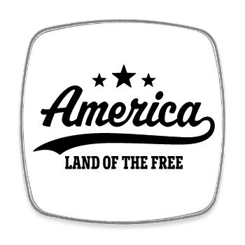 Amerika Land der Freiheit - Viereckiger Kühlschrankmagnet - Weiß - Vorne