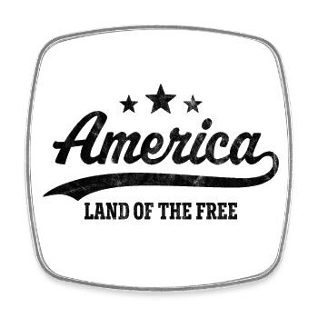 Amerika Land der Freiheit - Viereckiger Kühlschrankmagnet - Weiß - Vorne