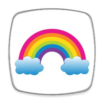 rainbow - Square fridge magnet - white - Front