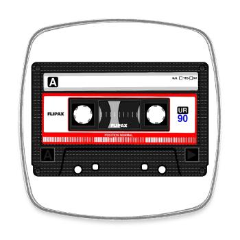 Cassette - Magnet carré - blanc - Devant