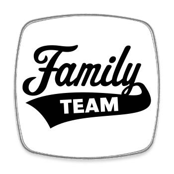 Family Team (Family / Black) - Square fridge magnet - white - Front