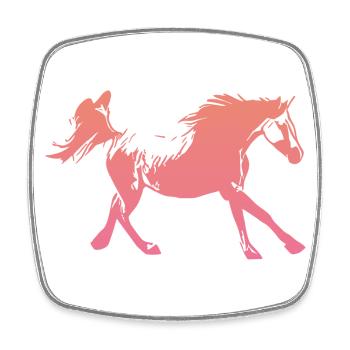 Arabian Horse Running Rose - Viereckiger Kühlschrankmagnet - Weiß - Vorne