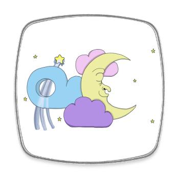 Goodnight Moon - Square fridge magnet - white - Front