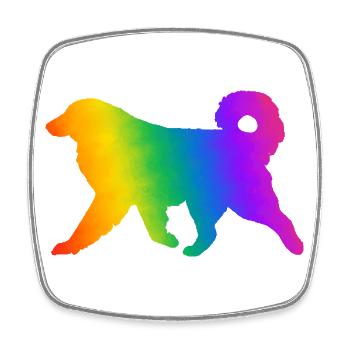 Pyrenean mountain dog, fully customizable as desired - Square fridge magnet - white - Front