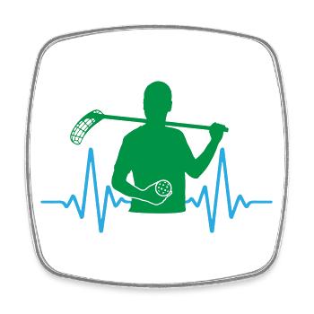 Hockey sur gazon Heartbeat | Les couleurs peuvent être changées - Magnet carré - blanc - Devant