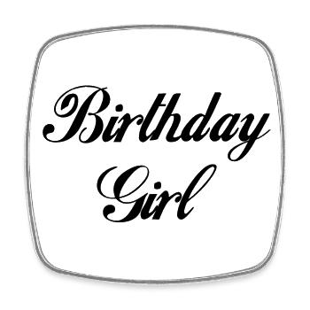 birthday girl - Square fridge magnet - white - Front