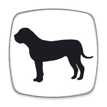Boerboel Silhouette - Viereckiger Kühlschrankmagnet - Weiß - Vorne