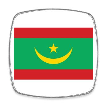 Drapeau de la Mauritanie - Magnet carré - blanc - Devant