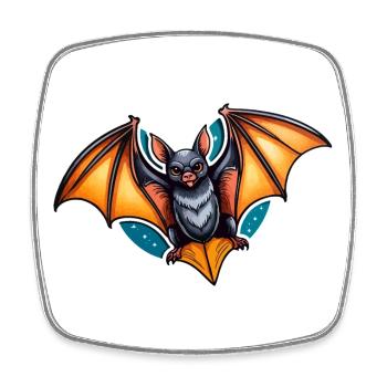 Fledermaus Neo Traditional - Viereckiger Kühlschrankmagnet - Weiß - Vorne