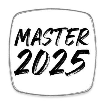 Master 2025 - Viereckiger Kühlschrankmagnet - Weiß - Vorne