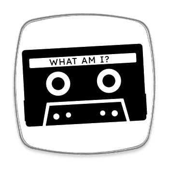 What is a cassette - Square fridge magnet - white - Front