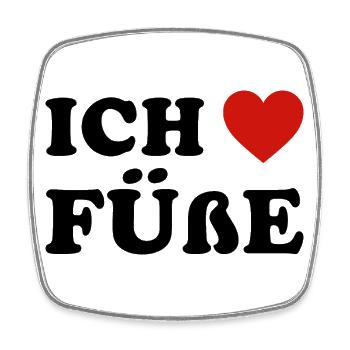 Ich liebe Füße Shirt Lustige Sprüche - Viereckiger Kühlschrankmagnet - Weiß - Vorne