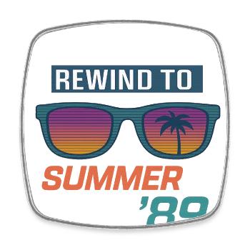 Rewind to Summer '89 - Viereckiger Kühlschrankmagnet - Weiß - Vorne