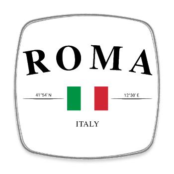 Roma Italie coordonnées voyage souvenir cadeau - Magnet carré - blanc - Devant