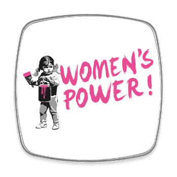 LE POUVOIR DES FEMMES ! - Women's Power - Magnet carré - blanc - Devant