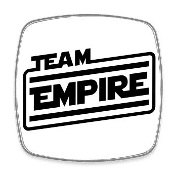 Team Empire (lettrage) - Magnet carré - blanc - Devant