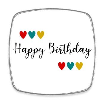 Birthday. HAPPY BIRTHDAY. Happy birthday. - Square fridge magnet - white - Front